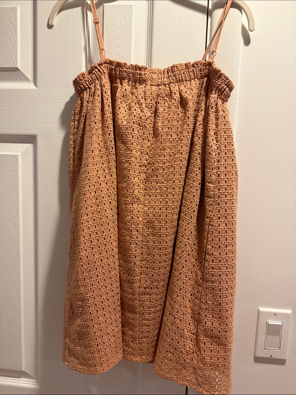 Rylee + Cru Peach Eyelet Sundress with Adjustable Straps